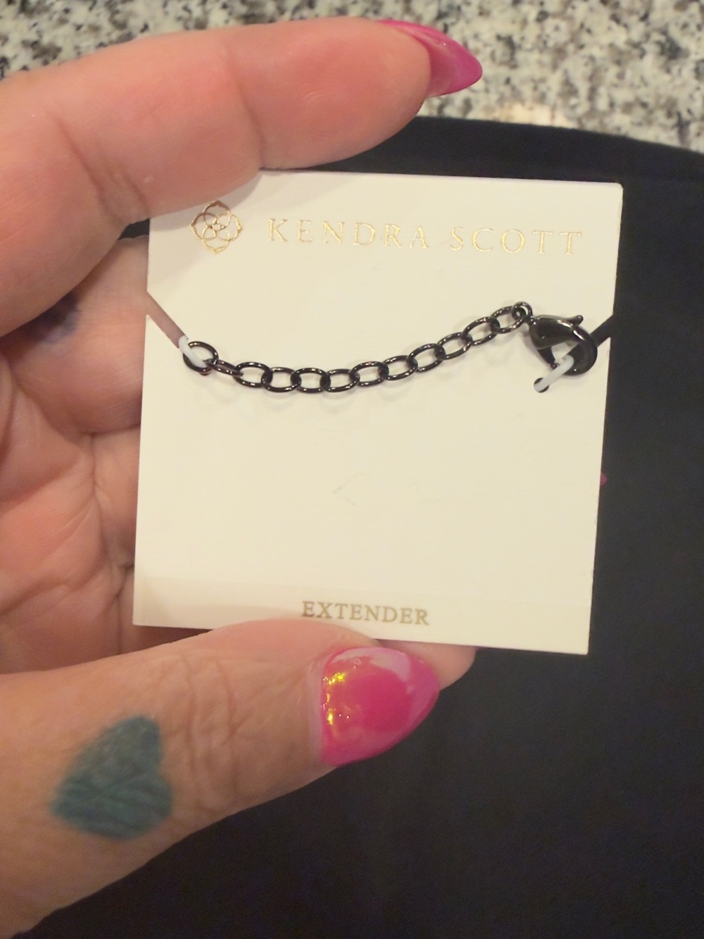 Kendra Scott Black Chain Extender Link